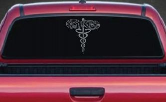 Symbol for Respiratory Therapy Car or Truck Window Decal Sticker (Telegrey)