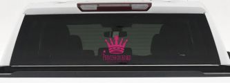 Princess on Board Drive with Care Car or Truck Window Vinyl Decal Sticker (Hot Pink)