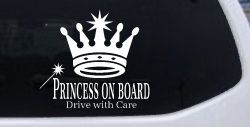 Princess on Board Drive with Care Car or Truck Window Decal Sticker