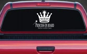 Princess on Board Drive with Care Car or Truck Window Decal Sticker