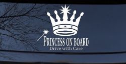 Princess on Board Drive with Care Car or Truck Window Decal Sticker