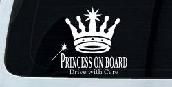 Princess on Board Drive with Care Car or Truck Window Decal Sticker
