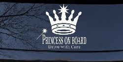 Princess on Board Drive with Care Car or Truck Window Decal Sticker