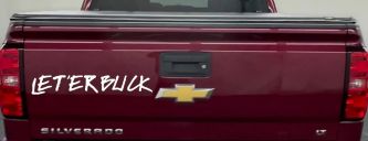 LET 'ER BUCK Car or Truck Window Decal Sticker (White)