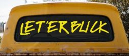 LET 'ER BUCK Car or Truck Window Decal Sticker (Yellow)