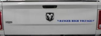 Danger High Voltage Car or Truck Window Vinyl Decal Sticker (Navy)