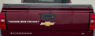 Danger High Voltage Car or Truck Window Decal Sticker (White)