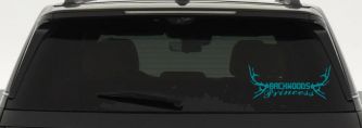 Backwoods Princess with Deer Horns Country Car or Truck Window Decal Sticker (Turquoise Blue)