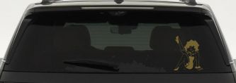 Betty Boop Leg Kicked Up Lady Biker Car or Truck Window Decal Sticker (Gold)