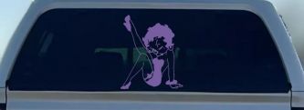 Betty Boop Leg Kicked Up Lady Biker Car or Truck Window Decal Sticker (Purple)