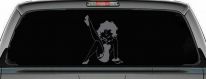 Betty Boop Leg Kicked Up Lady Biker Car or Truck Window Decal Sticker (Silver)