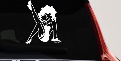 Betty Boop Leg Kicked Up Lady Biker Car or Truck Window Vinyl Decal Sticker