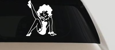 Betty Boop Leg Kicked Up Lady Biker Car or Truck Window Vinyl Decal Sticker