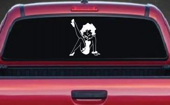 Betty Boop Leg Kicked Up Lady Biker Car or Truck Window Decal Sticker