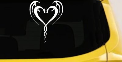 Tribal Dragon Heart Car or Truck Window Vinyl Decal Sticker
