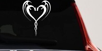 Tribal Dragon Heart Car or Truck Window Vinyl Decal Sticker