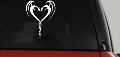 Tribal Dragon Heart Car or Truck Window Vinyl Decal Sticker