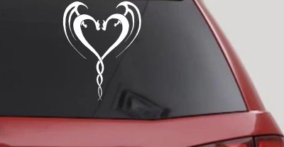 Tribal Dragon Heart Car or Truck Window Vinyl Decal Sticker