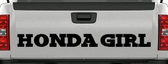 Honda Girl Car or Truck Window Vinyl Decal Sticker (Black)