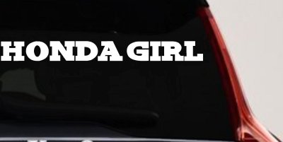Honda Girl Car or Truck Window Vinyl Decal Sticker