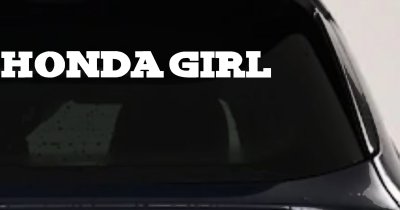 Honda Girl Car or Truck Window Vinyl Decal Sticker