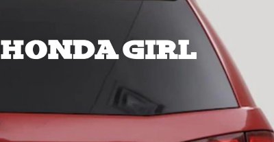 Honda Girl Car or Truck Window Vinyl Decal Sticker