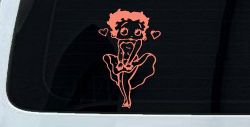 Betty Boop Skirt Lady Biker Cartoons Car or Truck Window Decal Sticker (Coral)