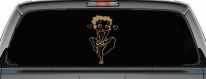 Betty Boop Skirt Lady Biker Cartoons Car or Truck Window Decal Sticker (Light Brown)