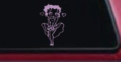 Betty Boop Biker Skirt Decal Car Truck Window Vinyl Sticker (Lilac)