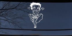 Betty Boop Skirt Lady Biker Cartoons Car or Truck Window Decal Sticker