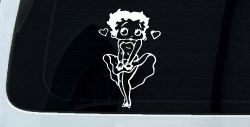 Betty Boop Skirt Lady Biker Cartoons Car or Truck Window Decal Sticker
