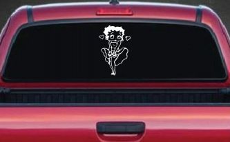 Betty Boop Skirt Lady Biker Cartoons Car or Truck Window Decal Sticker