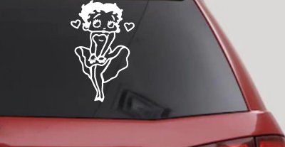 Betty Boop Biker Skirt Decal Car Truck Window Vinyl Sticker