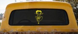 Betty Boop Skirt Lady Biker Cartoons Car or Truck Window Decal Sticker (Yellow)