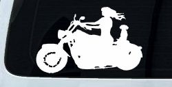Women Biker With Jack Russell Terrier Car or Truck Window Decal Sticker