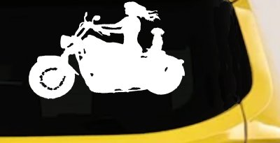 Women Biker With Jack Russell Terrier Car or Truck Window Vinyl Decal Sticker