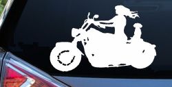 Women Biker With Jack Russell Terrier Car or Truck Window Decal Sticker