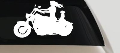 Women Biker With Jack Russell Terrier Car or Truck Window Vinyl Decal Sticker