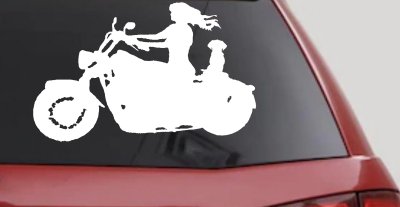 Women Biker With Jack Russell Terrier Car or Truck Window Vinyl Decal Sticker