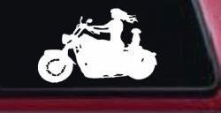 Women Biker With Jack Russell Terrier Car or Truck Window Decal Sticker