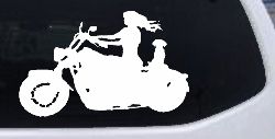 Women Biker With Jack Russell Terrier Car or Truck Window Decal Sticker