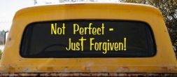 Not Perfect Just Forgiven Christian Car or Truck Window Decal Sticker (Yellow)