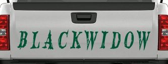 Blackwidow Car or Truck Window Decal Sticker (Dark Green)