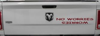 No Worries Car or Truck Window Vinyl Decal Sticker (Purple Red)