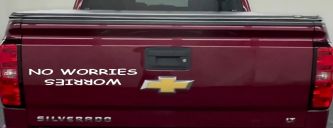 No Worries Car or Truck Window Decal Sticker (White)