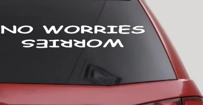 No Worries Car or Truck Window Vinyl Decal Sticker