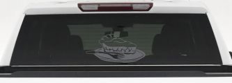 Slice of Pie Restaurant Window Lettering  Business Car or Truck Window Decal Sticker (Silver)