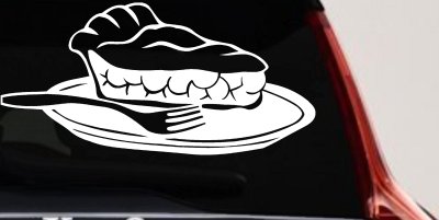 Slice of Pie Restaurant Window Lettering  Business Car or Truck Window Vinyl Decal Sticker