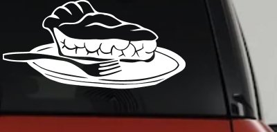 Slice of Pie Restaurant Window Lettering  Business Car or Truck Window Vinyl Decal Sticker