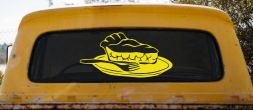 Slice of Pie Restaurant Window Lettering  Business Car or Truck Window Decal Sticker (Yellow)